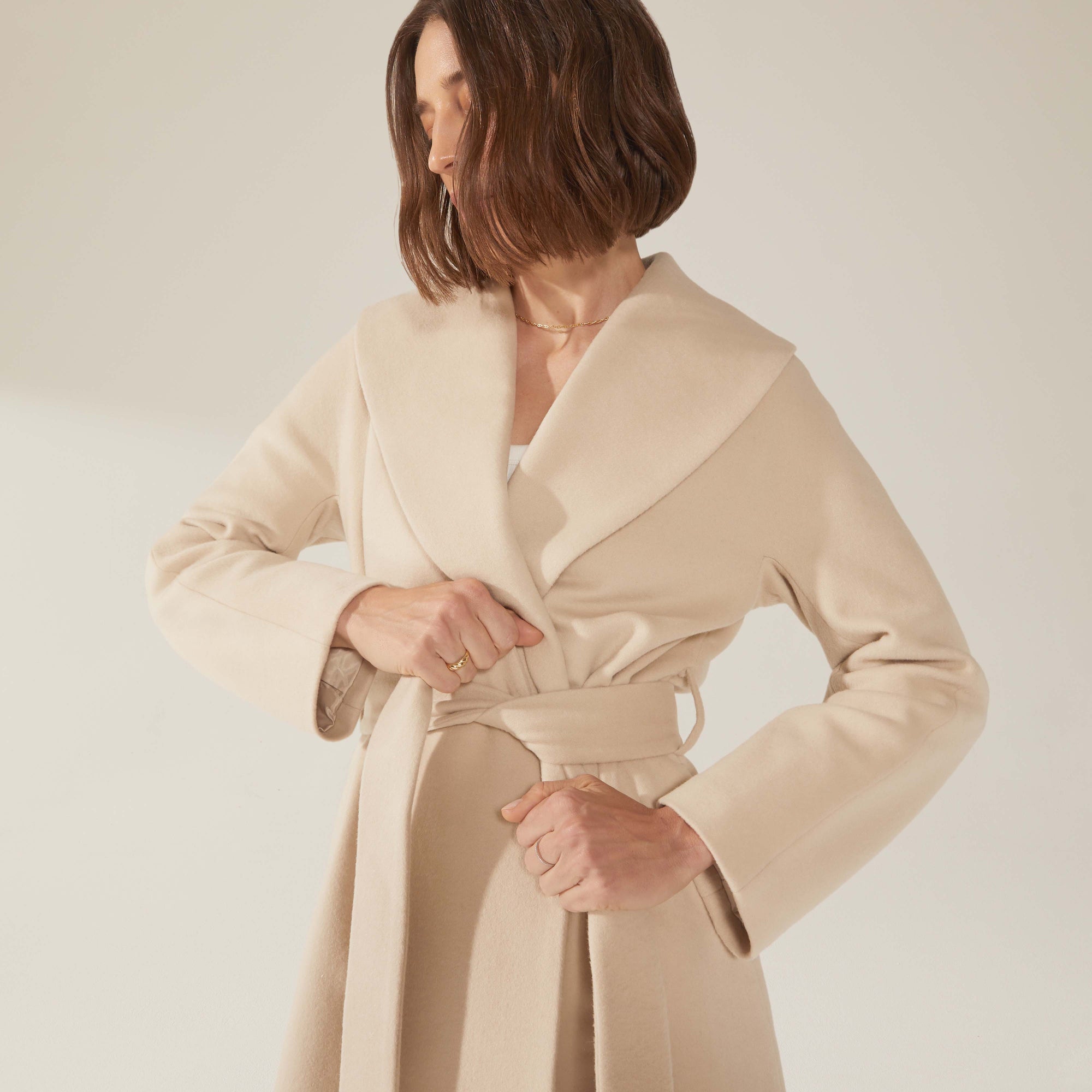Womens | Brigette Cashmere-Wool Robe | Beige