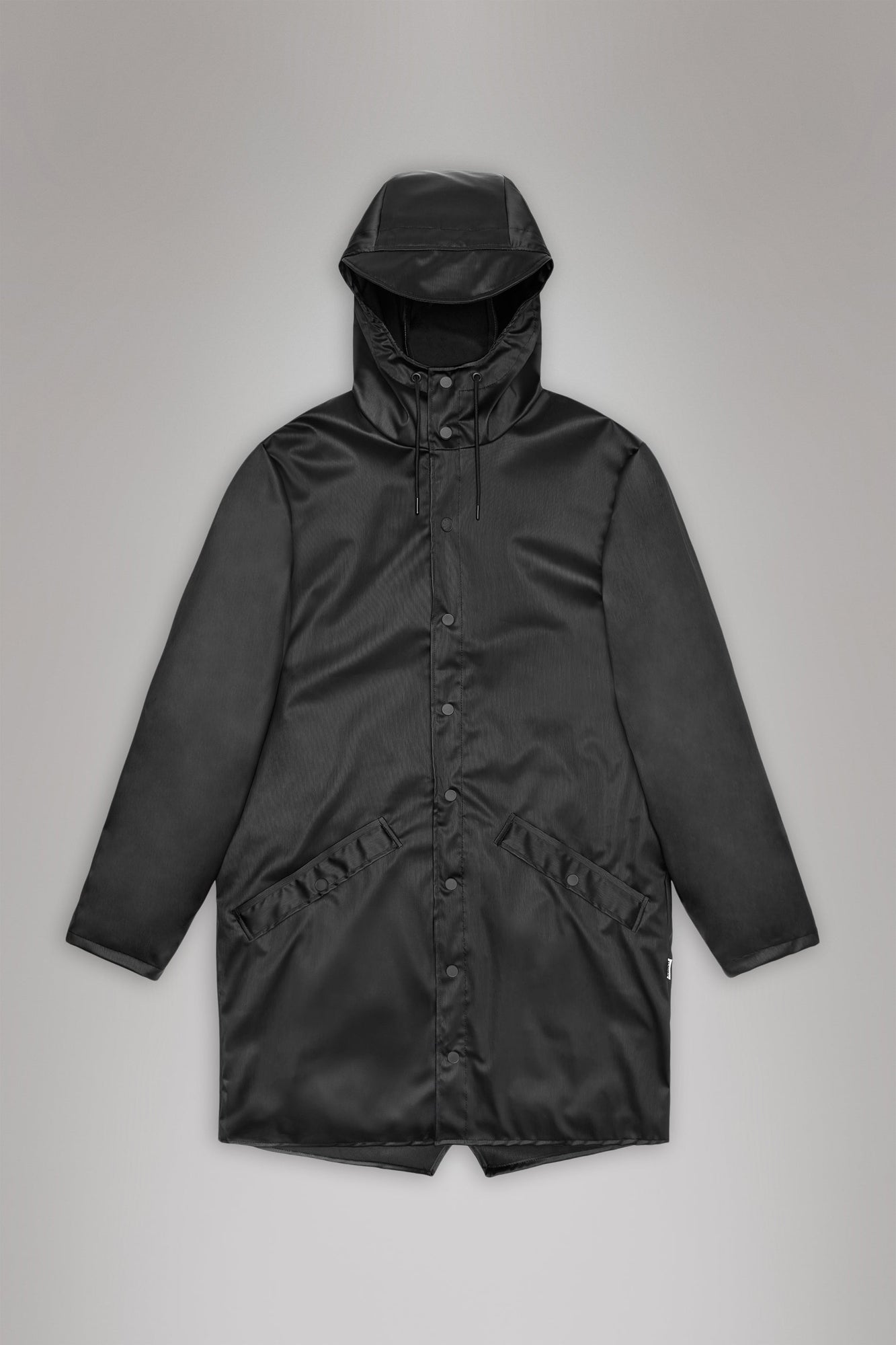 RAINS Long Jacket Black Grain Jacket