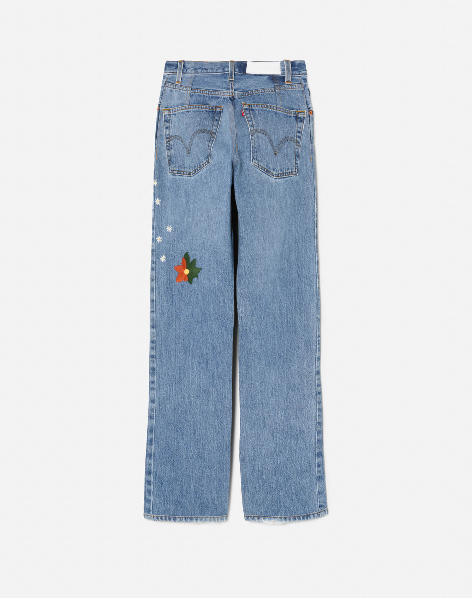 90s Jean | Indigo Daisy Embroidery