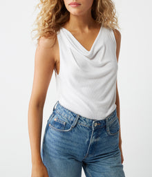 Jeanette Cowl Neck Tank | White