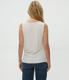 Jeanette Cowl Neck Tank | Chalk