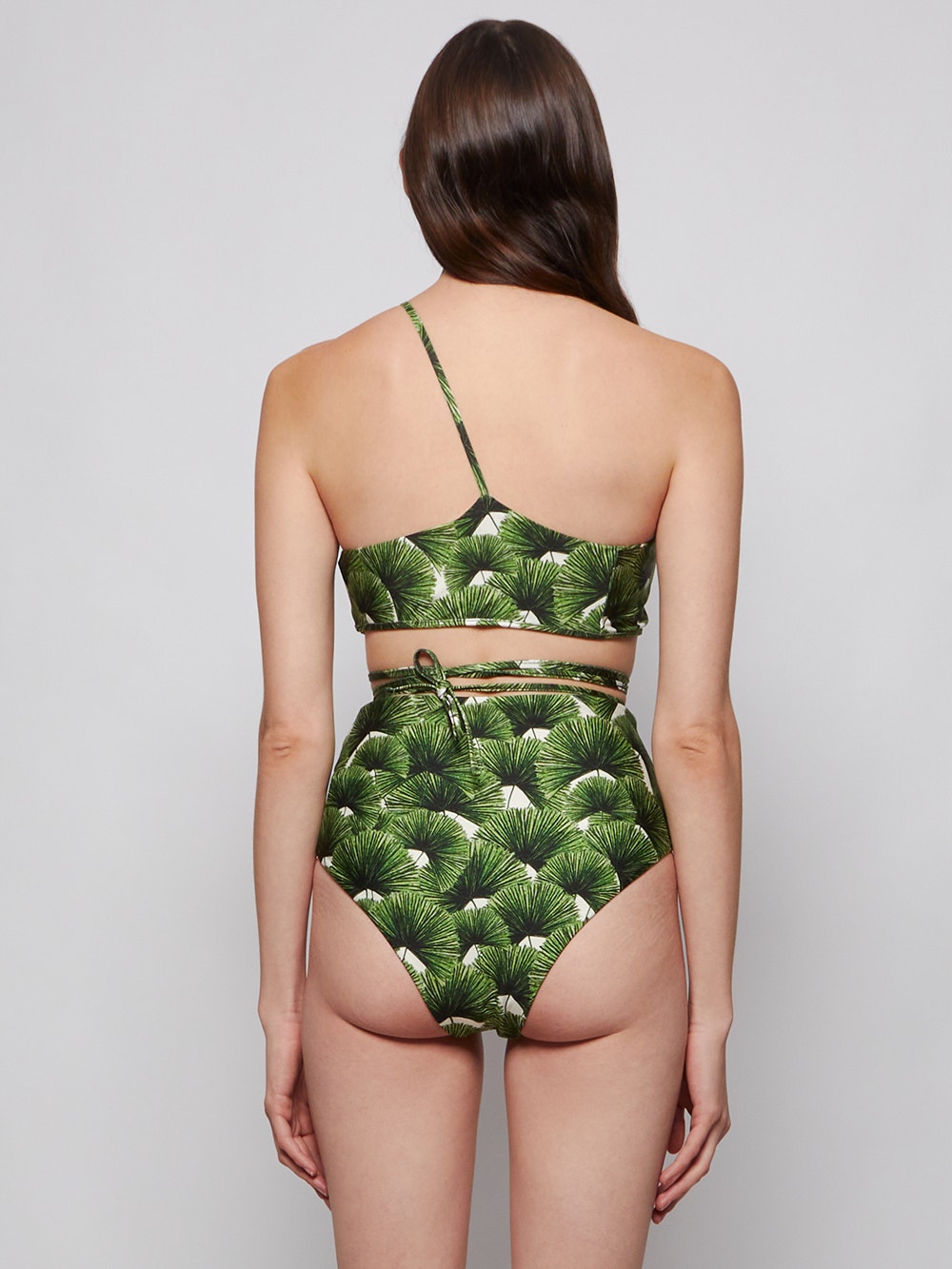 Agua by Agua Bendita | Azucena Asymmetrical Leaf Print Bikini Top