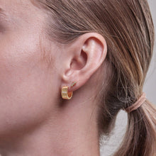 Womens | 0.07 CT Round Cut 3 Stone Lab Grown Accent Diamond | Row Stud Earrings | 14K Yellow Gold Plated Silver | G-SI