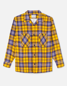 Mens | 50s Straight Bottom Shirt | Yellow/Purple
