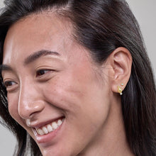 Womens | 0.10 CT Round Cut Single Stone Lab Grown Accent Diamond | Stud Earrings | 14K Yellow Gold Plated Silver | G-SI