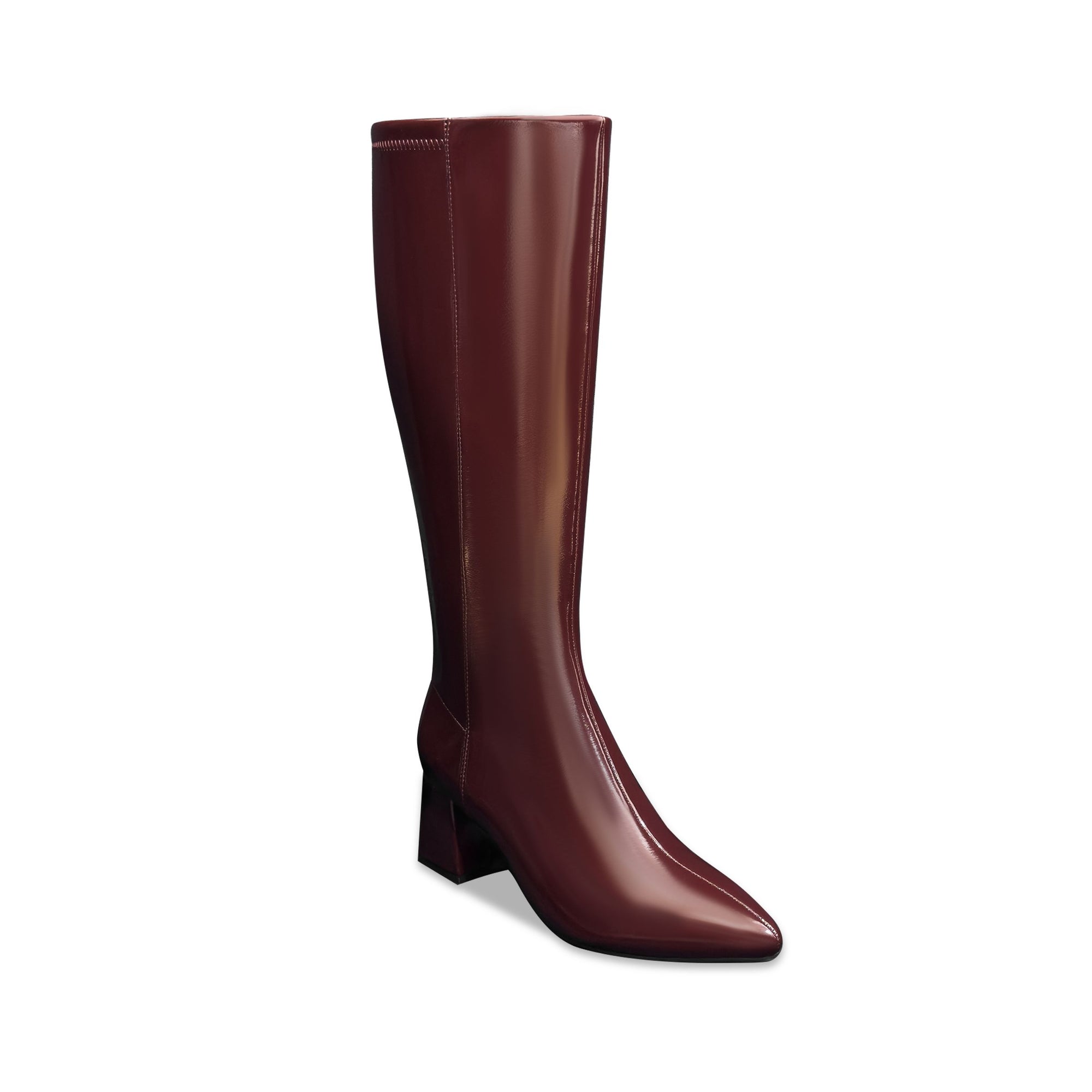 Eliel | Merlot Crinkle Patent Faux Leather