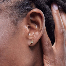 Womens | 0.09 CT  Emerald Cut Lab Grown Accent Diamond | Fashion Stud Earrings | 14K Yellow Gold Plated Silver | G-SI