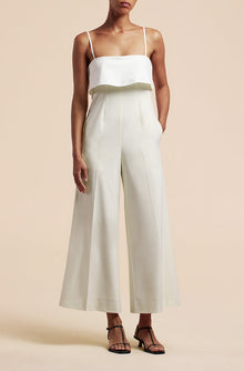 Tuxedo Wide Leg Jumpsuit | Ivory