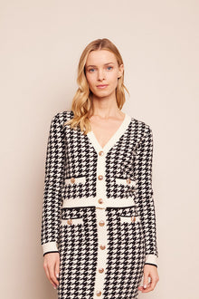 Mirna Cardigan | Houndstooth Black