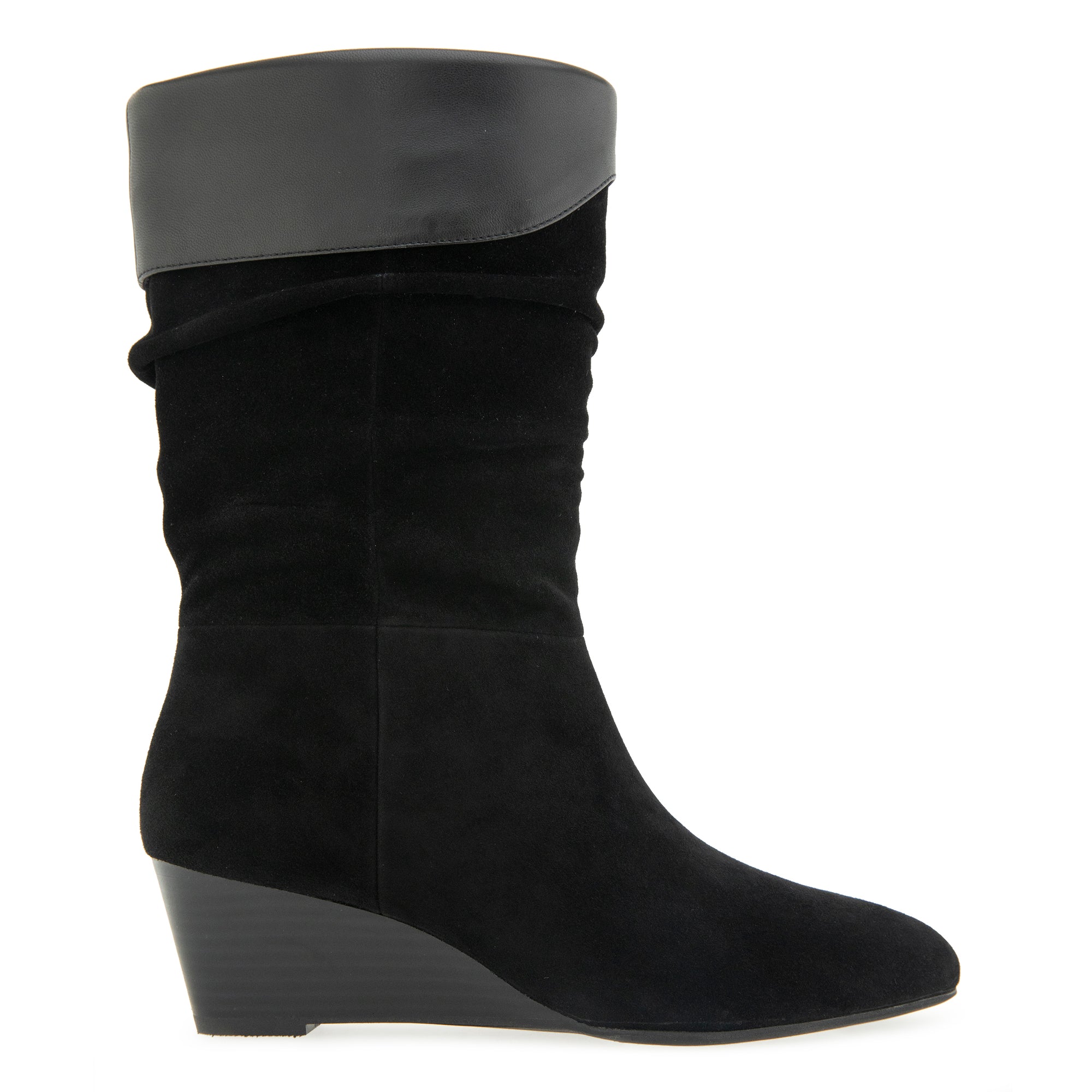 Carmela | Black Suede/Soft Nappa Leather