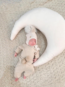 Baby Unisex | London Cashmere Faux Fur Aviator Hat | Baby Blue & Beige