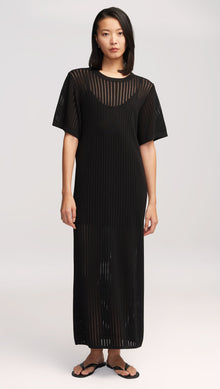 Knit Maxi Dress in Mercerized Cotton | Black