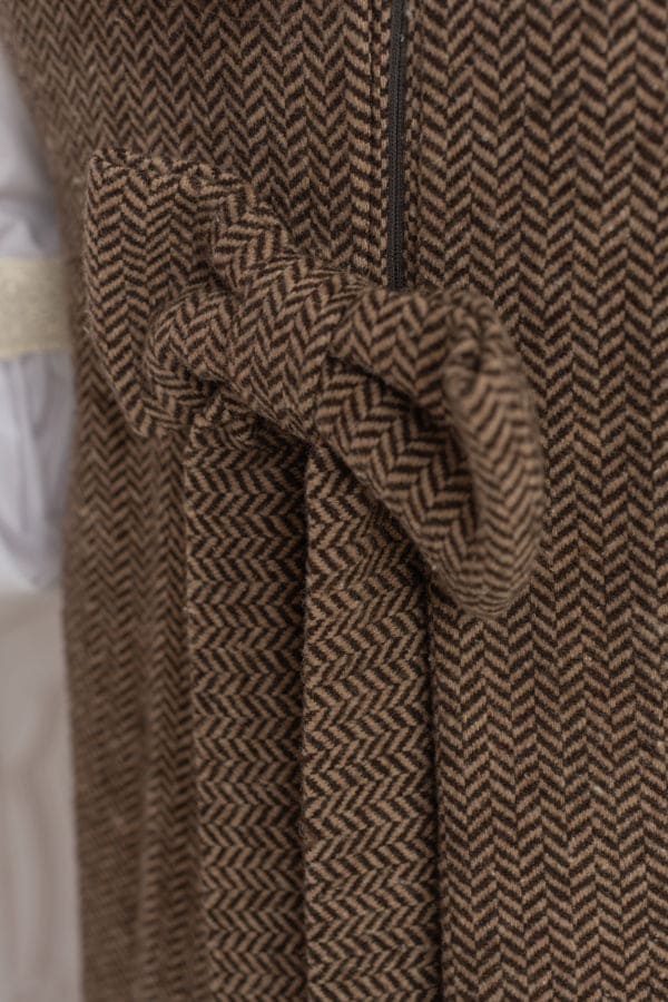 Women | Herringbone Tweed Mom Dress | Brown