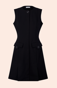 Ponte Vest Dress | Black