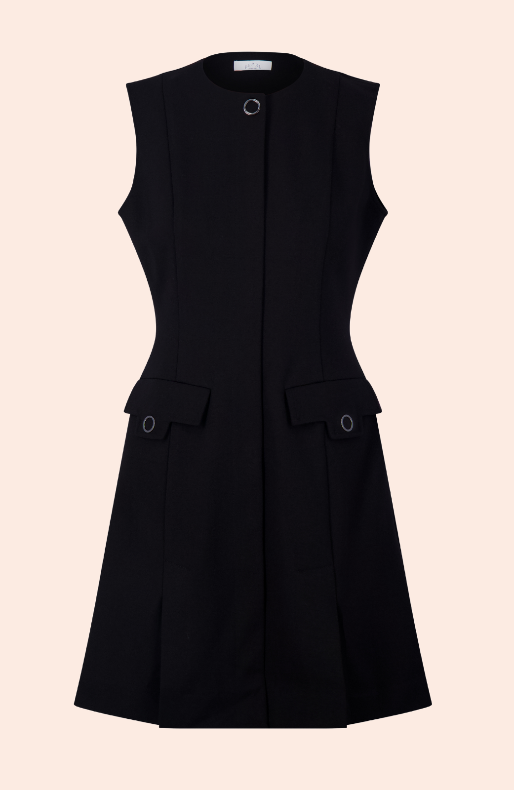 Ponte Vest Dress | Black
