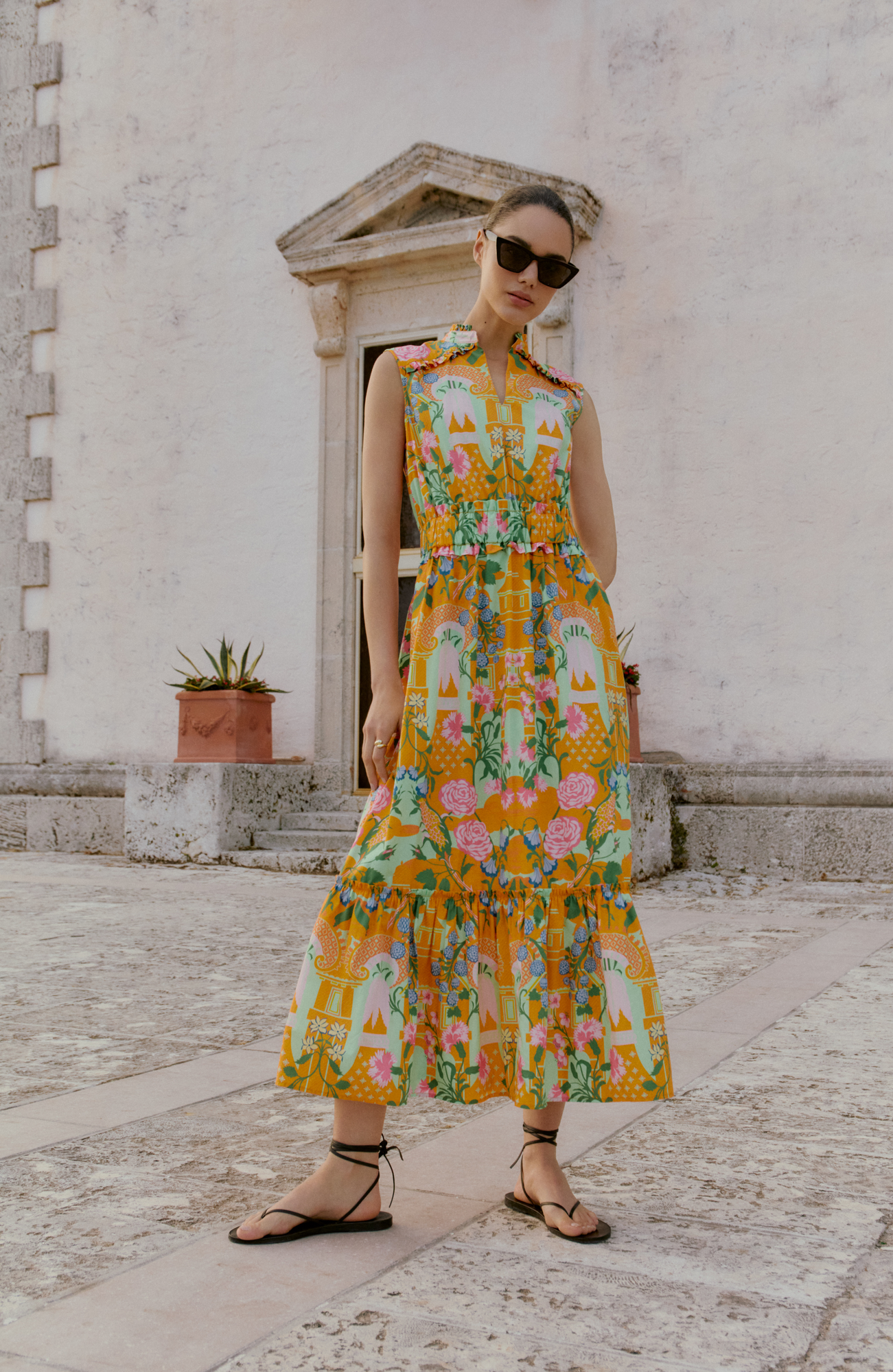 Rose Garden Cotton Smocked Dress | Marigold Multi