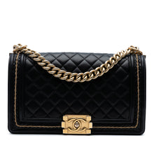 Chanel | Pre-Owned Old Medium Quilted Lambskin Chain Boy Flap | Black