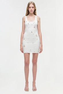 Womens | Rue Embellished Knit Mini Dress | Ivory