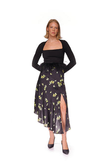 Callie Skirt | Black Flower Shower