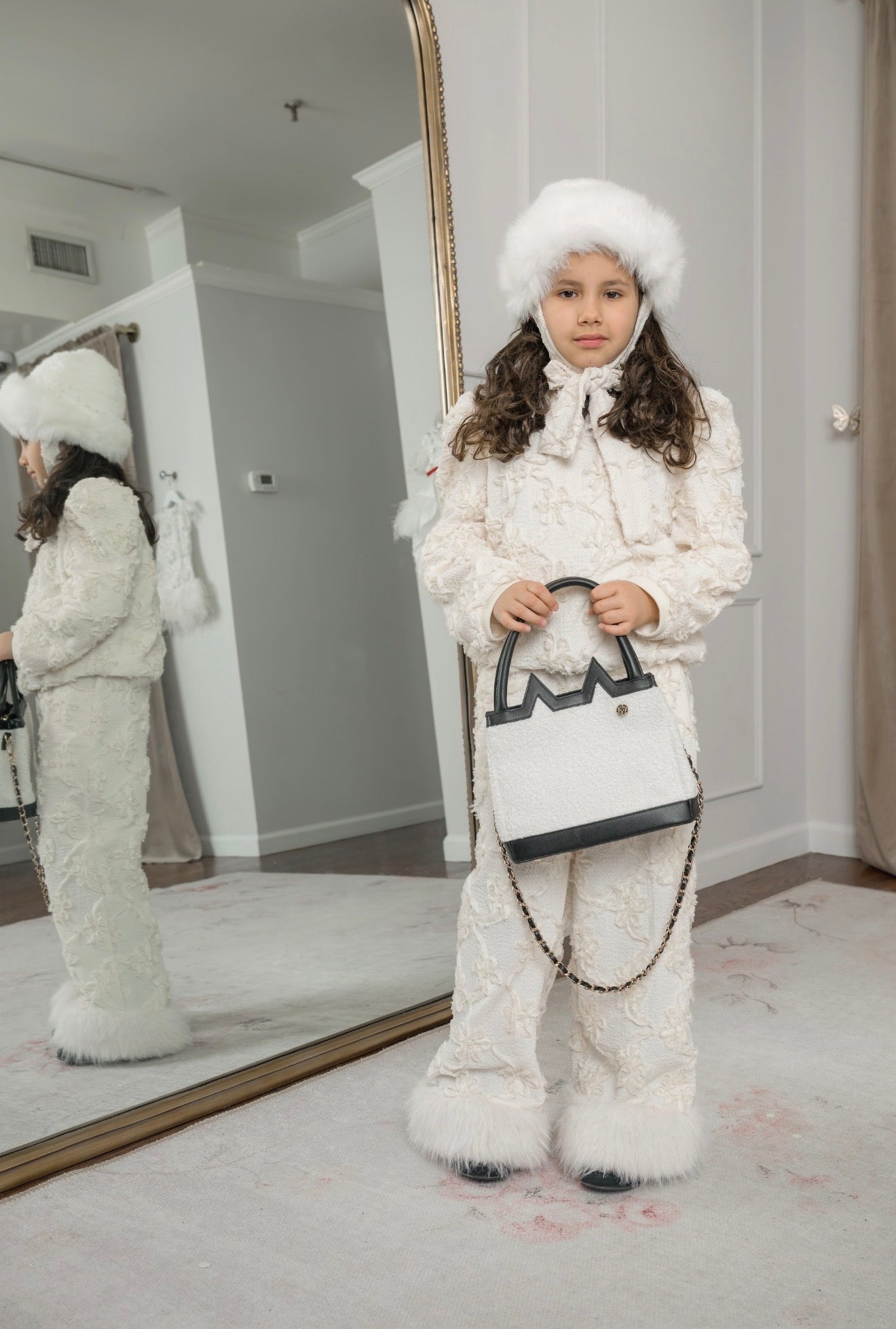 Girl | Ava Flower Wide Leg Pants | Ivory