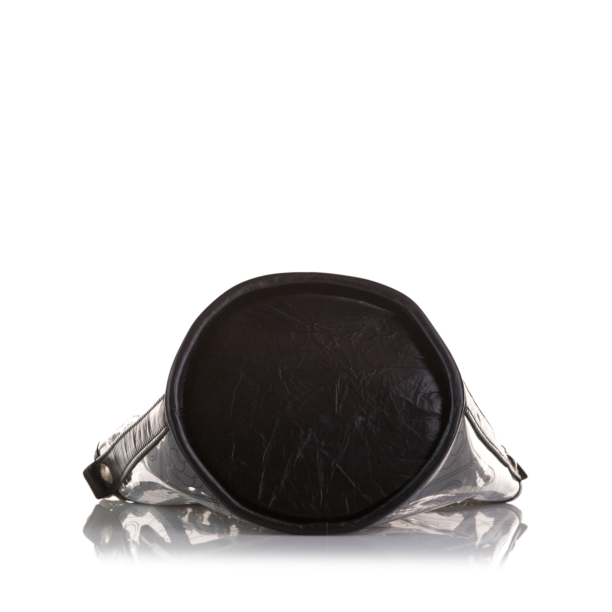 Chanel | Pre-Owned Crumpled Calfskin PVC Camellia Bucket - I | Black