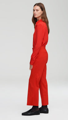 Slim Kick Flare Trouser in Seasonless Wool | Scarlet