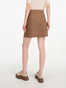 Asymmetric Pleated Mimiskirt | Brown