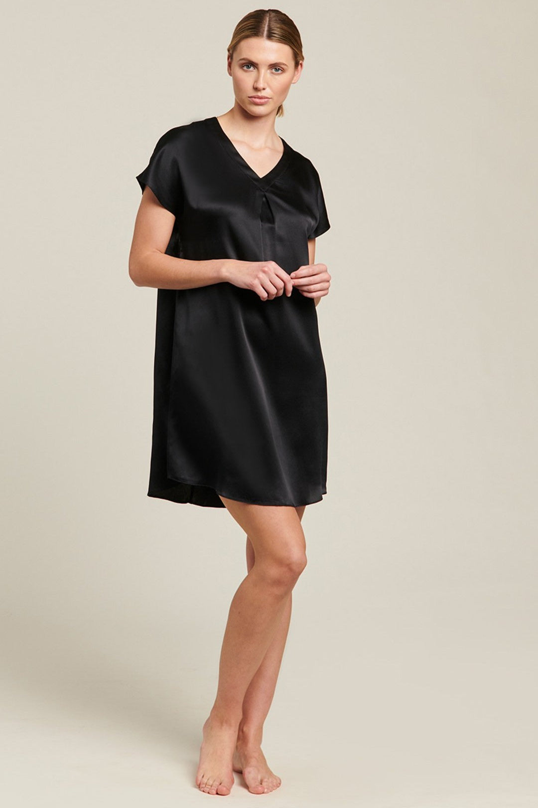 GINIA Silk Kaftan - Black