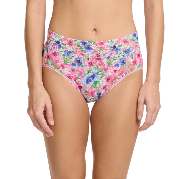 Signature Lace French Brief | Paint And Pour (White)