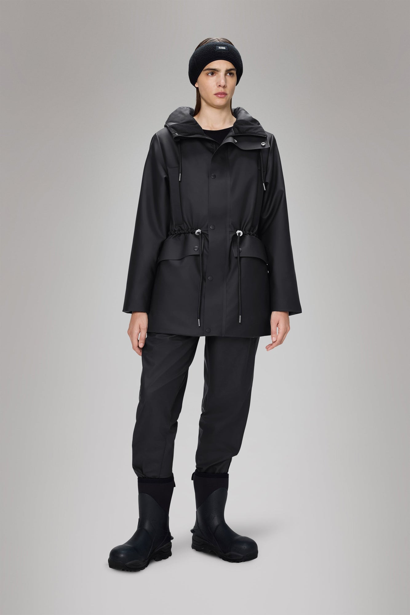 Rains Nome String W Parka Black Jacket