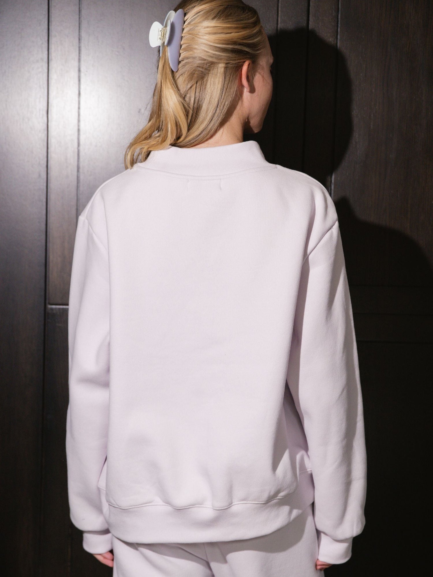 Varsity Mockneck | Lilac/White