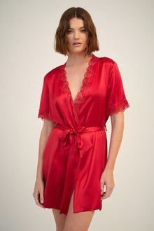 Silk Gown with Lace | Ruby
