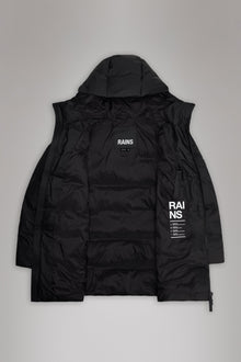 Rains Alta Long Puffer String W Jacket Black Jacket