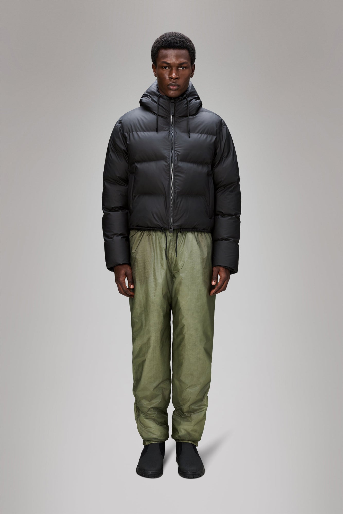 RAINS Alta Short Puffer Jacket Black Jacket