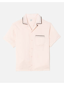 Sashiko Bowling Shirt | Pale Pink