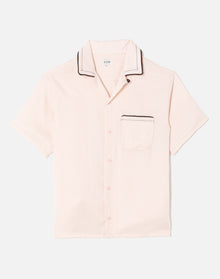 Mens | Sashiko Bowling Shirt | Pale Pink