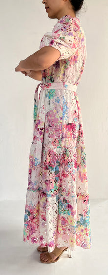 Hemant & Nandita | April Closed-Neck Long Dress | Pink