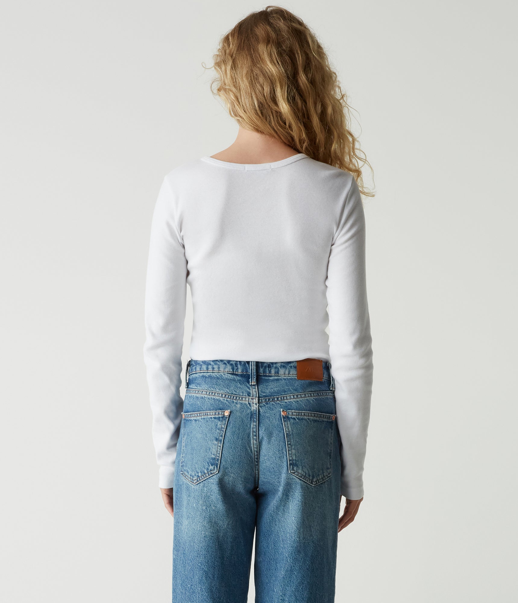 Natalie Hook And Eye Henley Tee | White