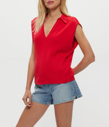 Faye Power Shoulder Polo | Rumba