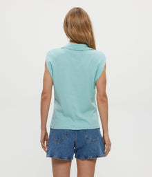 Faye Power Shoulder Polo | Serene