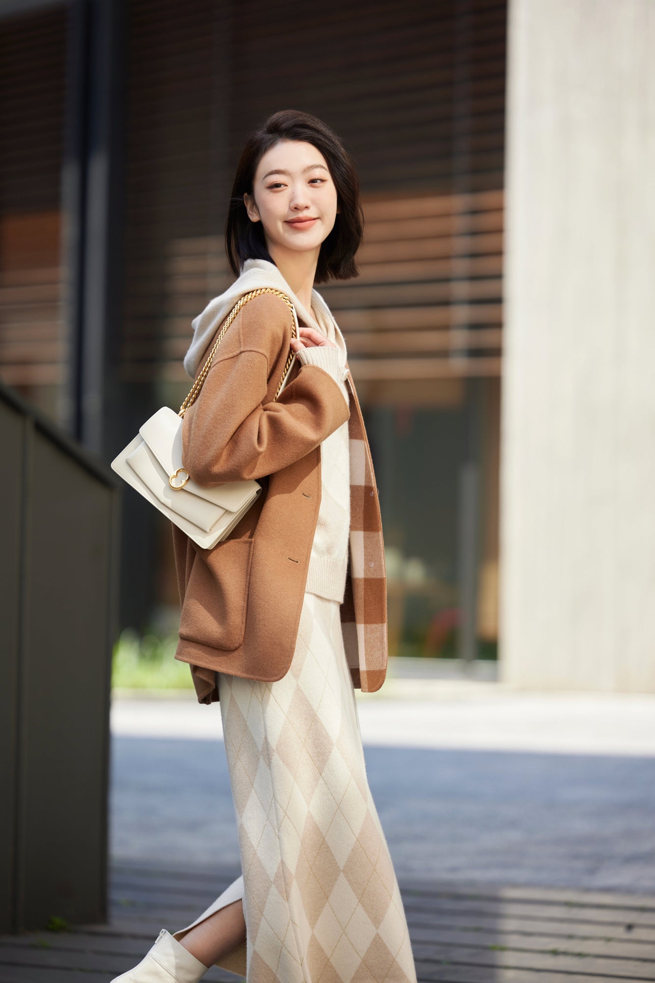Cashmere Knit Sweatshirt | Beige