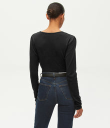 Jewel Puff Sleeve Top | Black