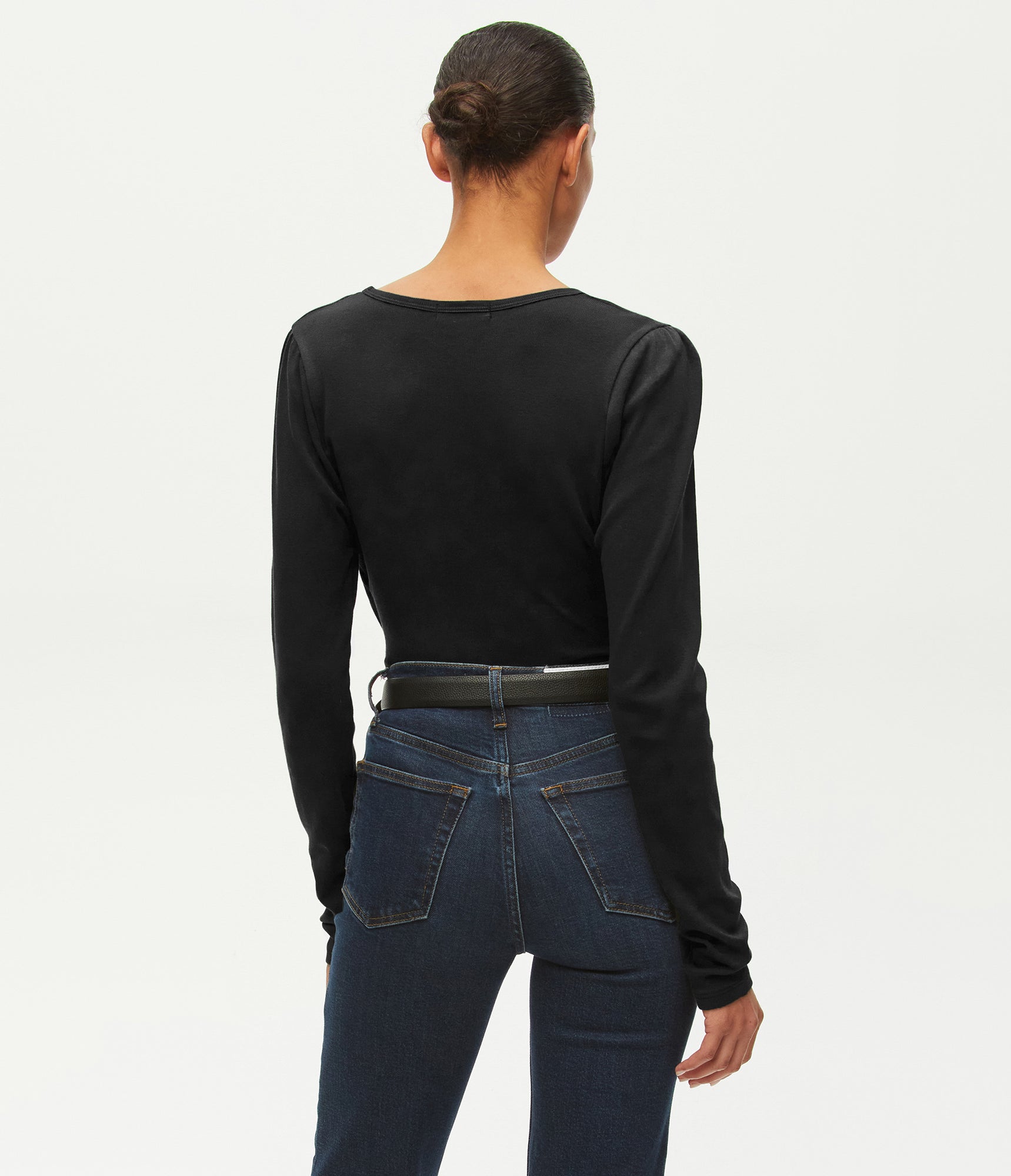 Jewel Puff Sleeve Top | Black