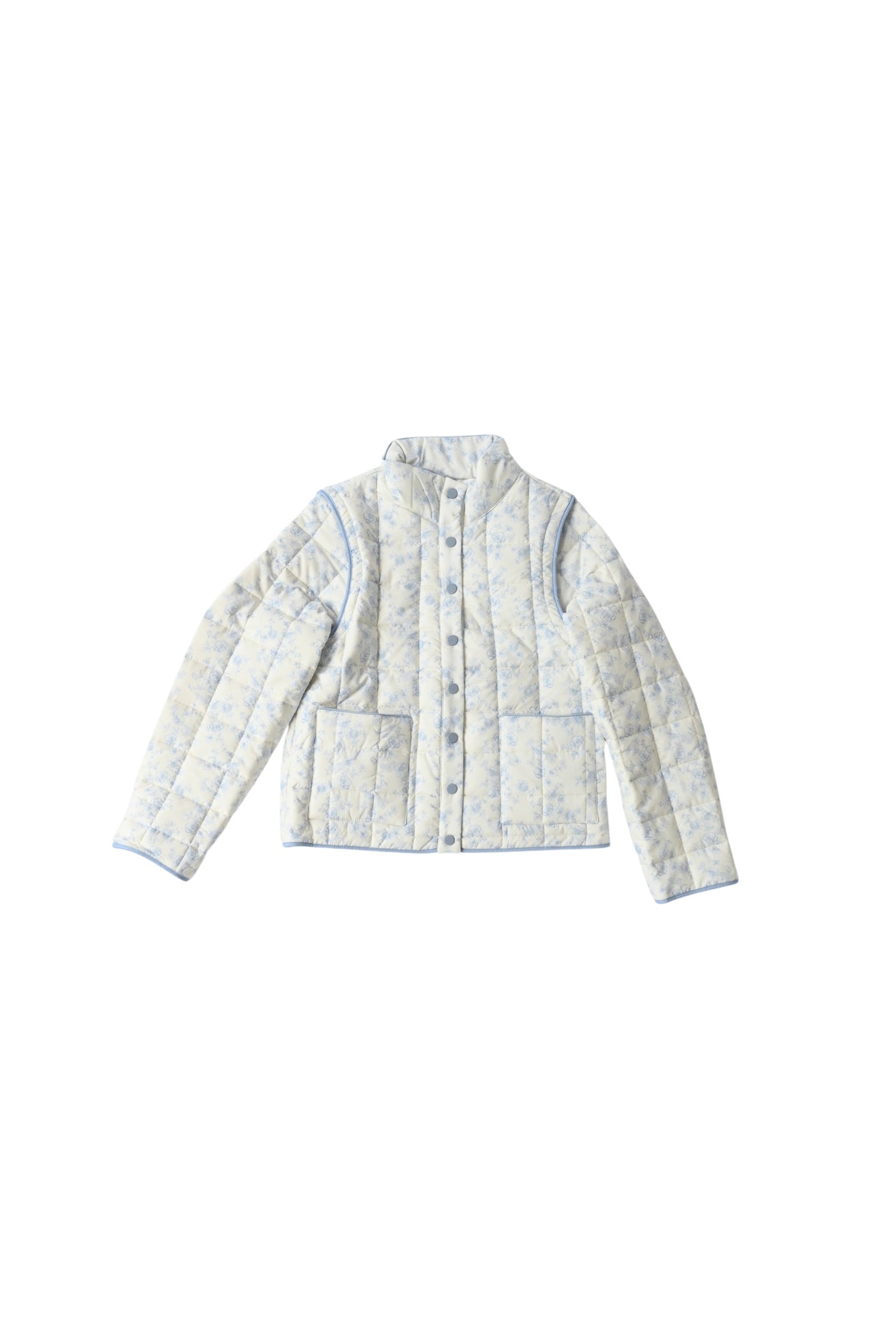 Amelia Quilted Convertible Jacket | Blue Toile
