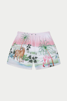 Palm Beach Wallpaper Swim Short | Pink
