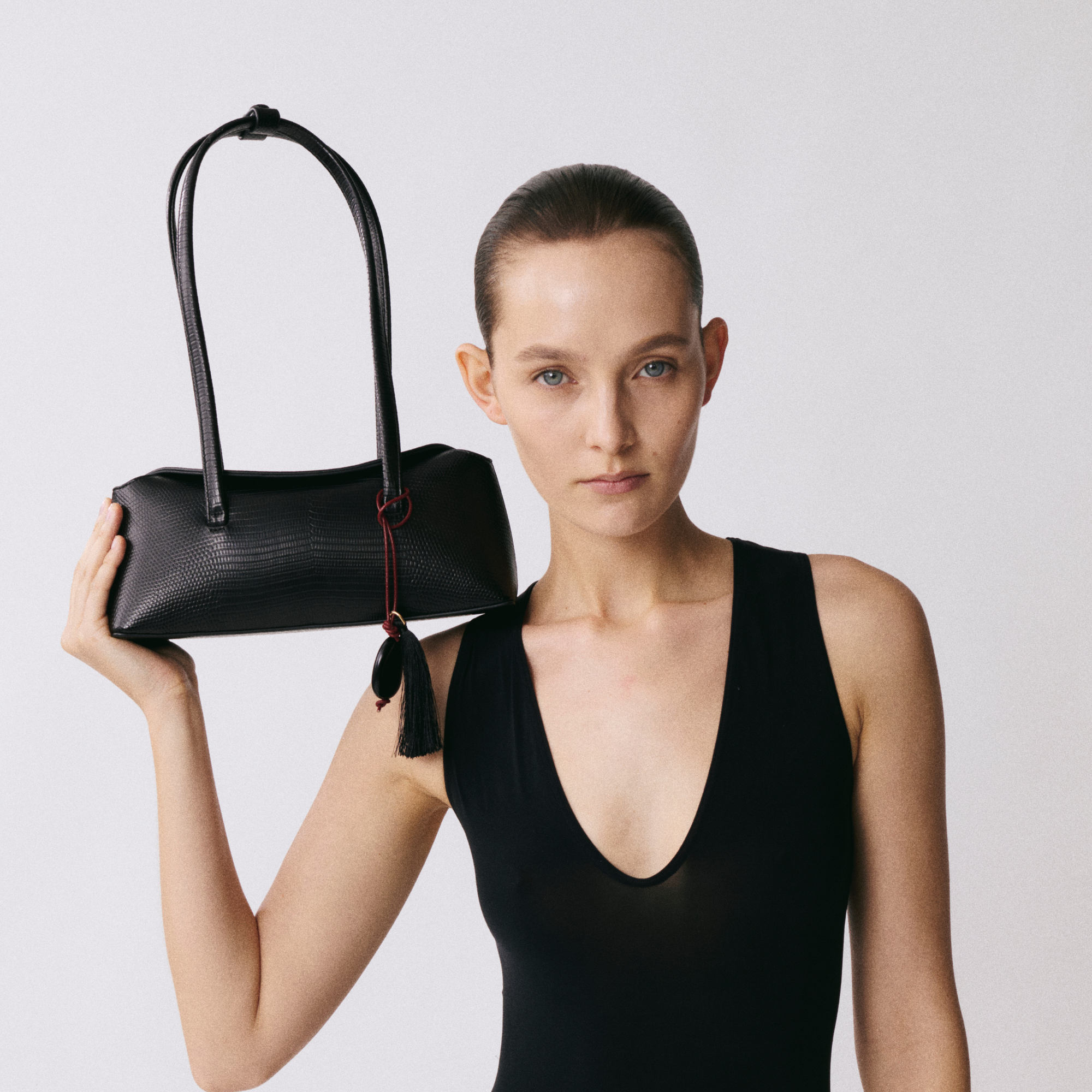 Mini Chrystie Bag | Reptile Noir With Charm
