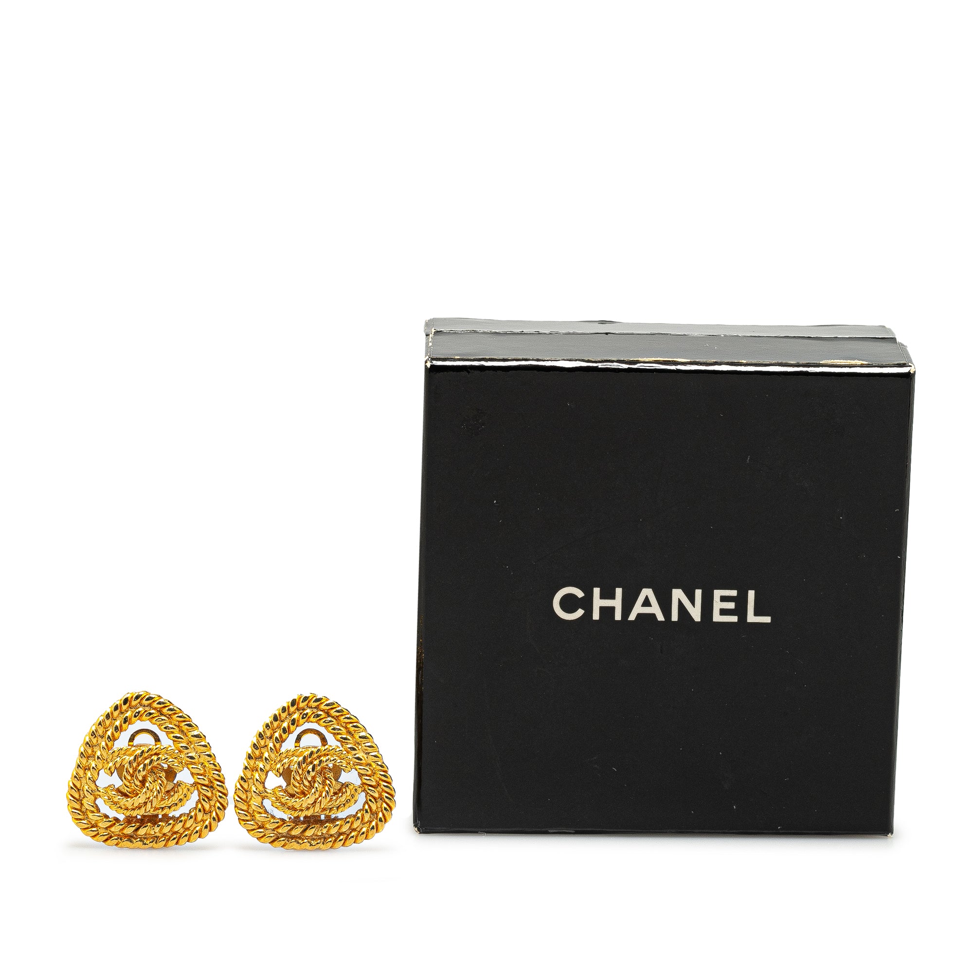 Chanel Pre-Owned Gold Plated CC Triangle Rope Clip On Earrings | Women | Gold (V1)