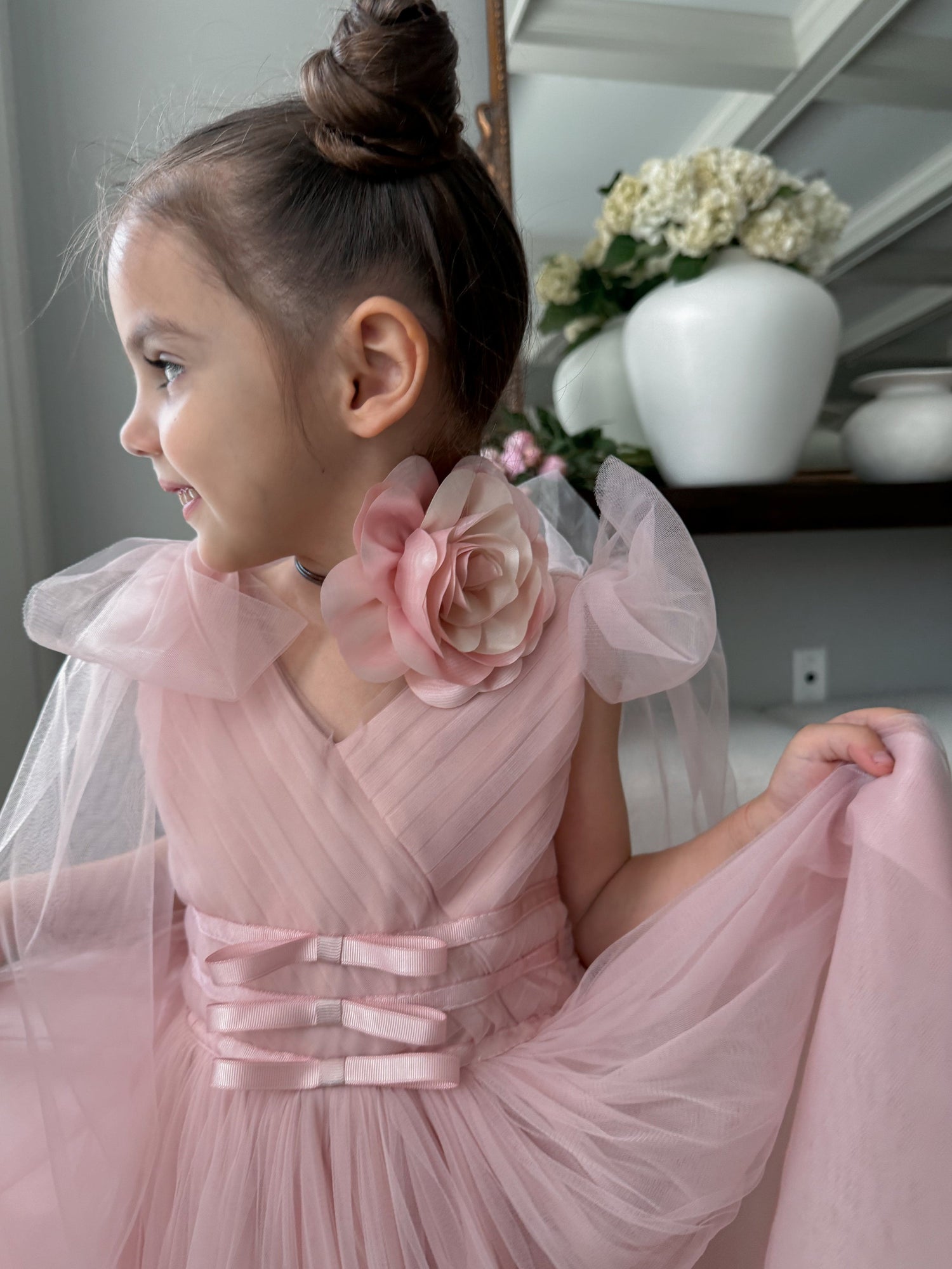 Girl | Flower Neck Tie | Pink