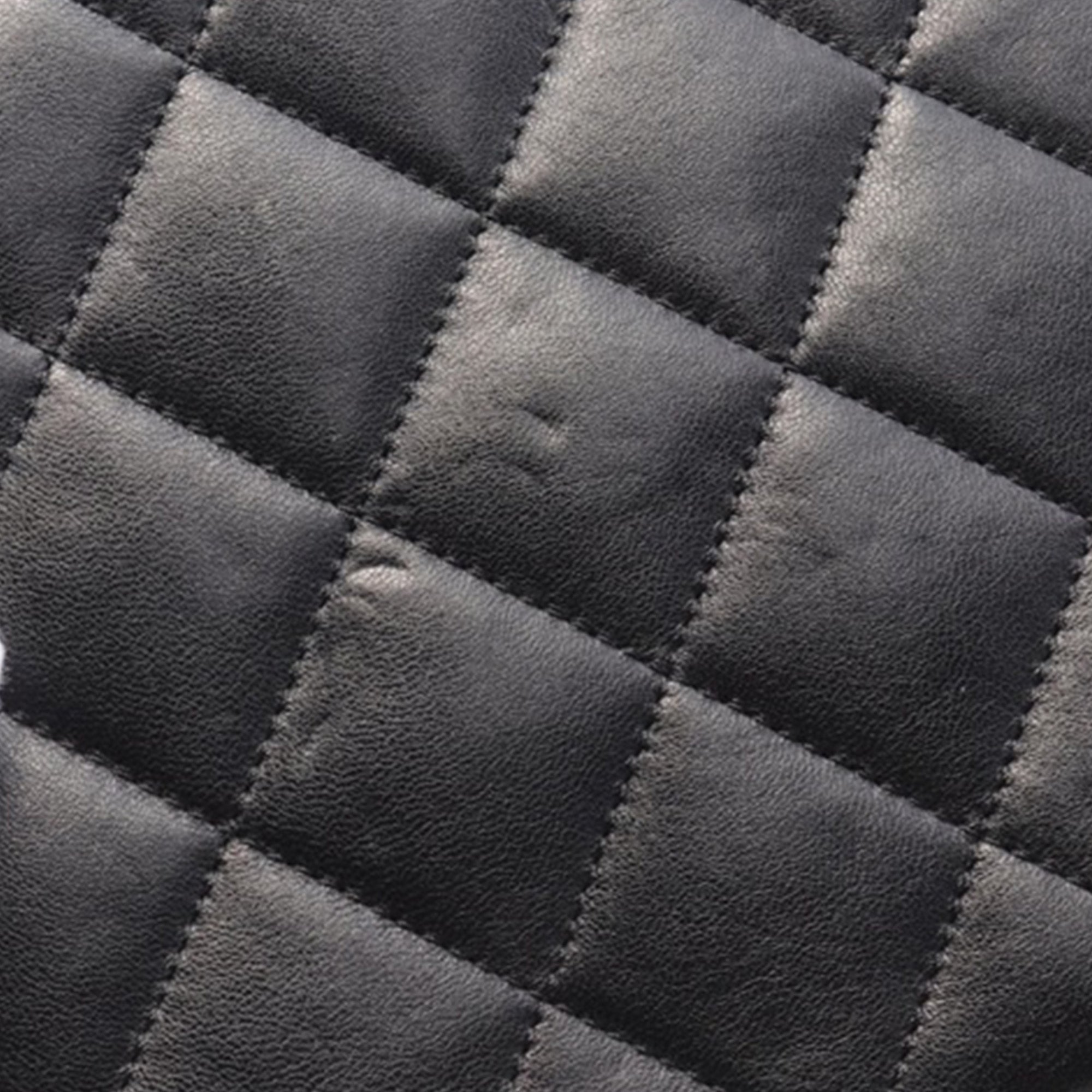 Chanel | Pre-Owned Quilted Lambskin Oval Logo Chain Top Handle Round Clutch on Chain | Black