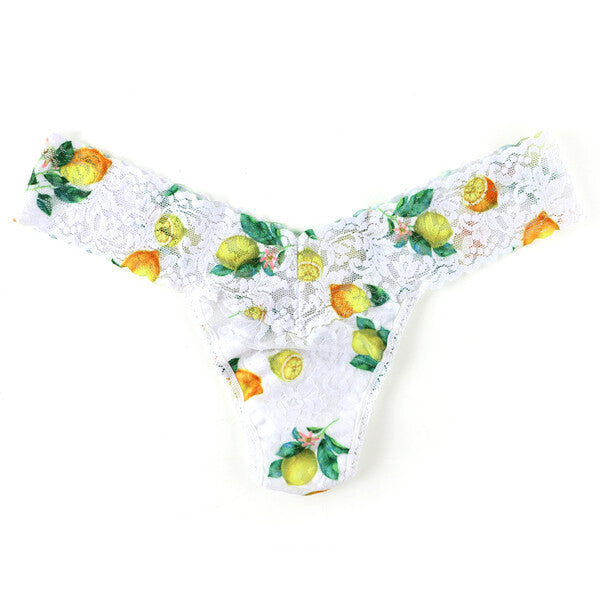 Signature Lace Low Rise Thong - III | White/Multi